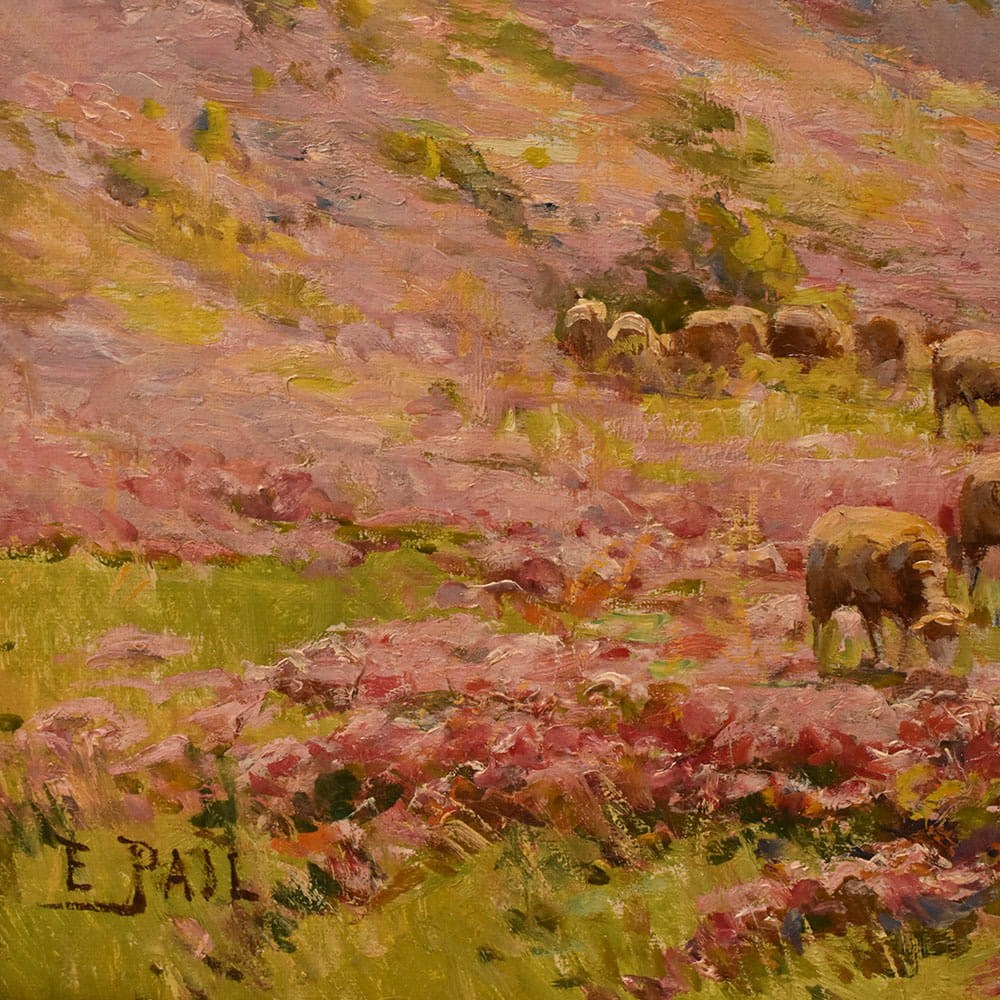 QP780 9a antique oil painting landscape natural painting XIX